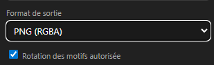 Format de sortie + rotation autorisée