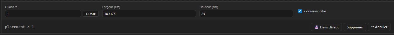 Ajout précis avec dimensions